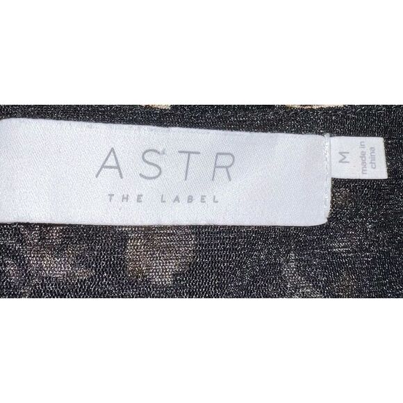 Astr The Label Black Floral Ruched Waist Top Size Medium - Picture 8 of 9